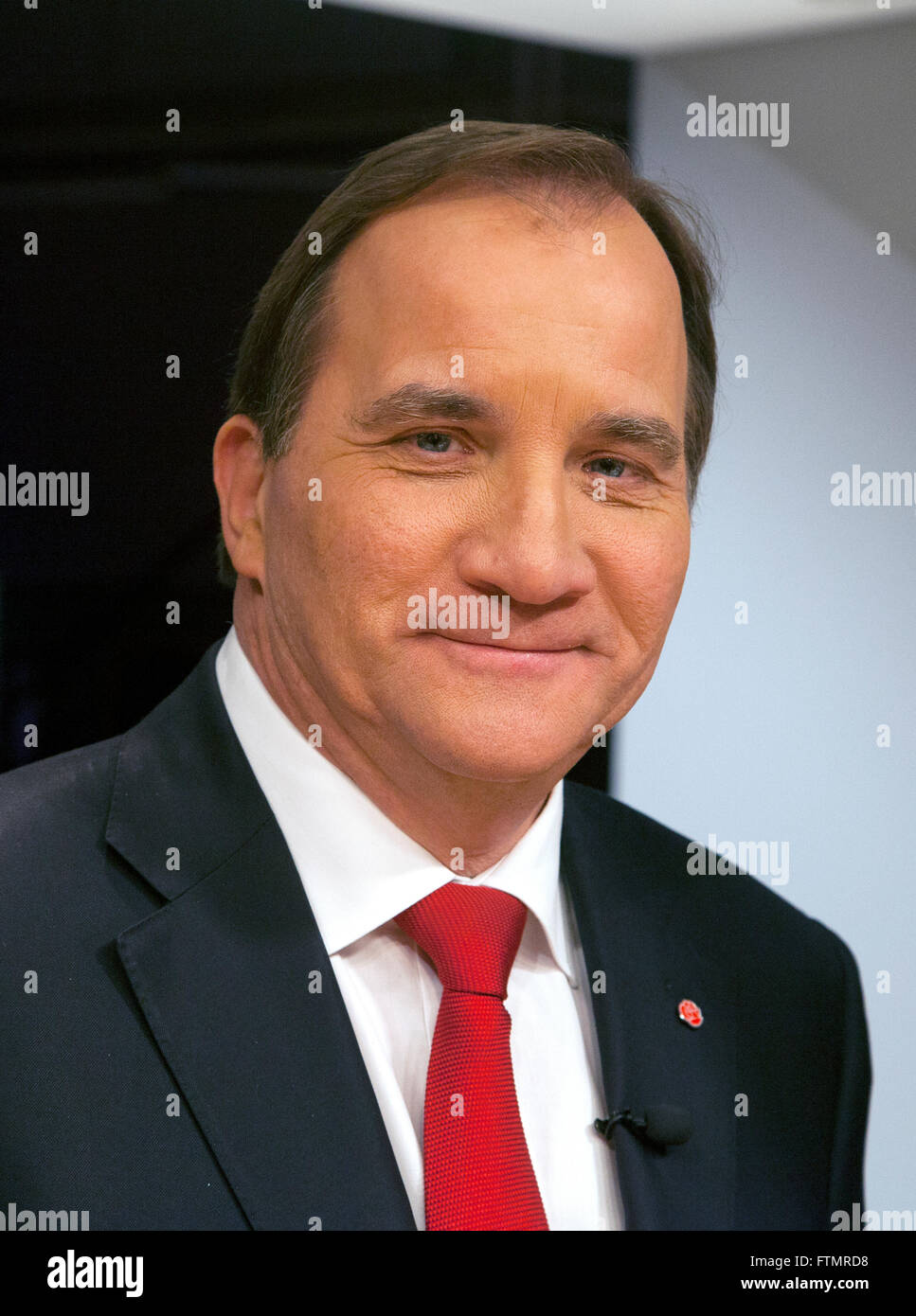 STEFAN LÖFVÉN leader dei socialdemocratici e il Primo ministro svedese Foto Stock