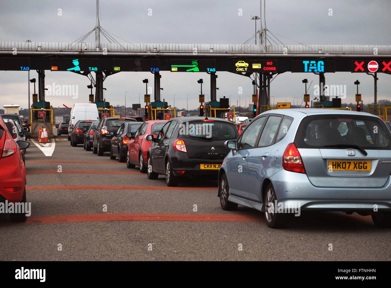 Severn Bridge pedaggi in Galles del Sud Foto Stock