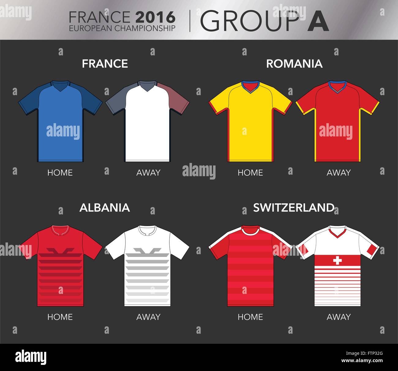European Cup 2016 - Gruppo A Illustrazione Vettoriale