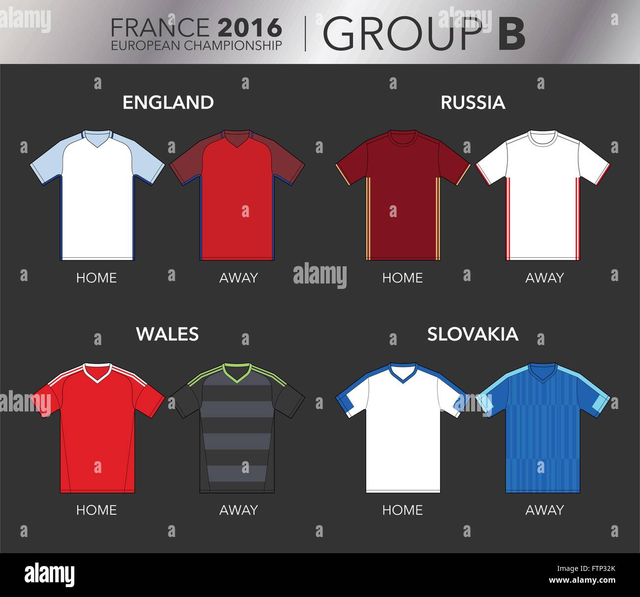 European Cup 2016 - Gruppo B Illustrazione Vettoriale