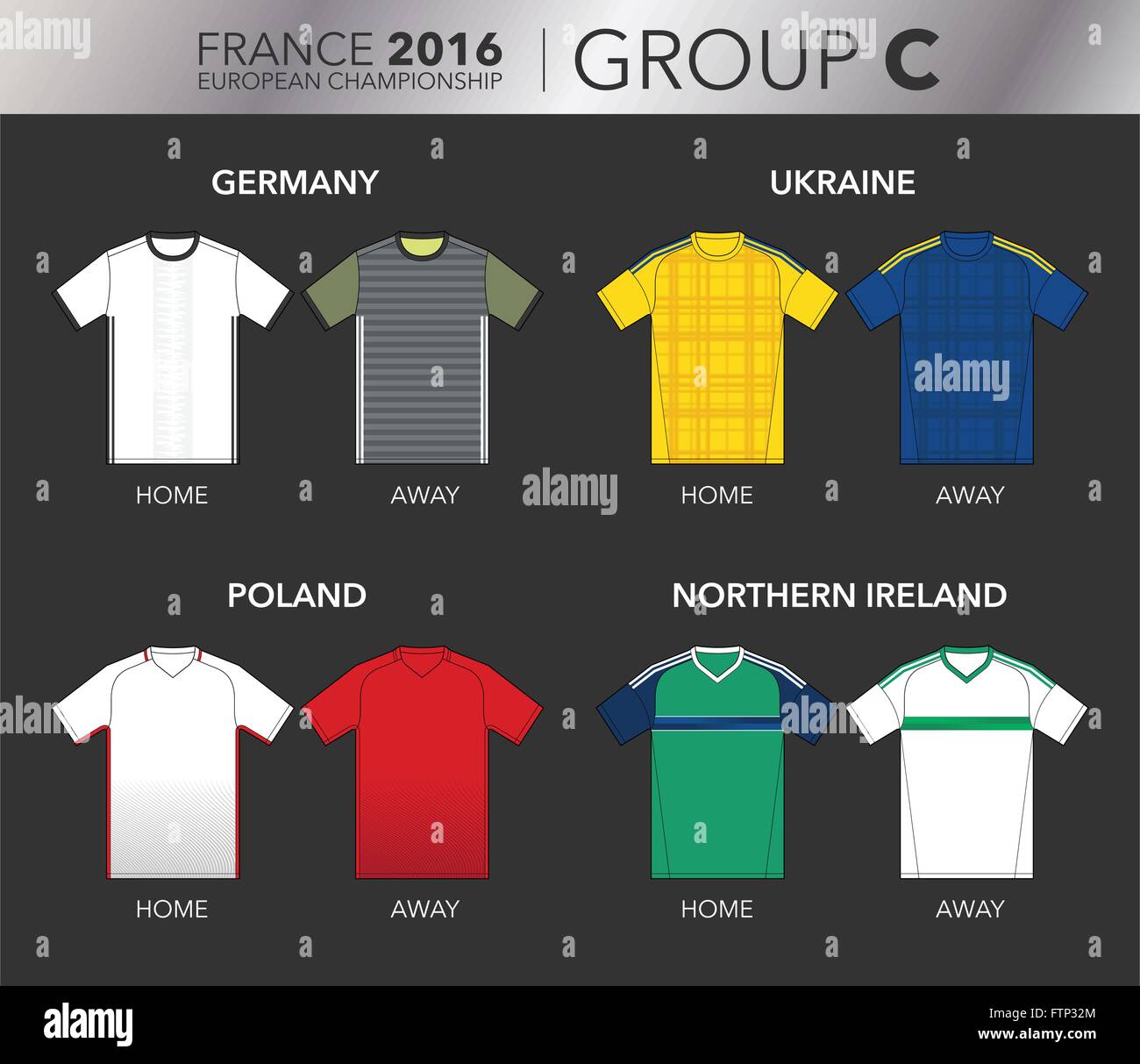 European Cup 2016 - Gruppo C Illustrazione Vettoriale