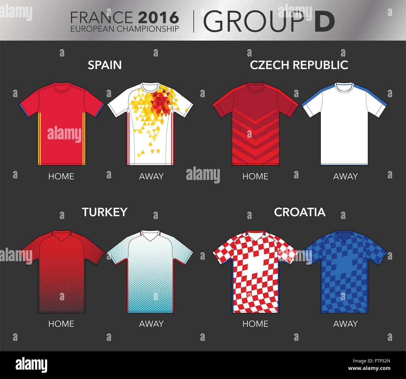 European Cup 2016 - Gruppo D Illustrazione Vettoriale