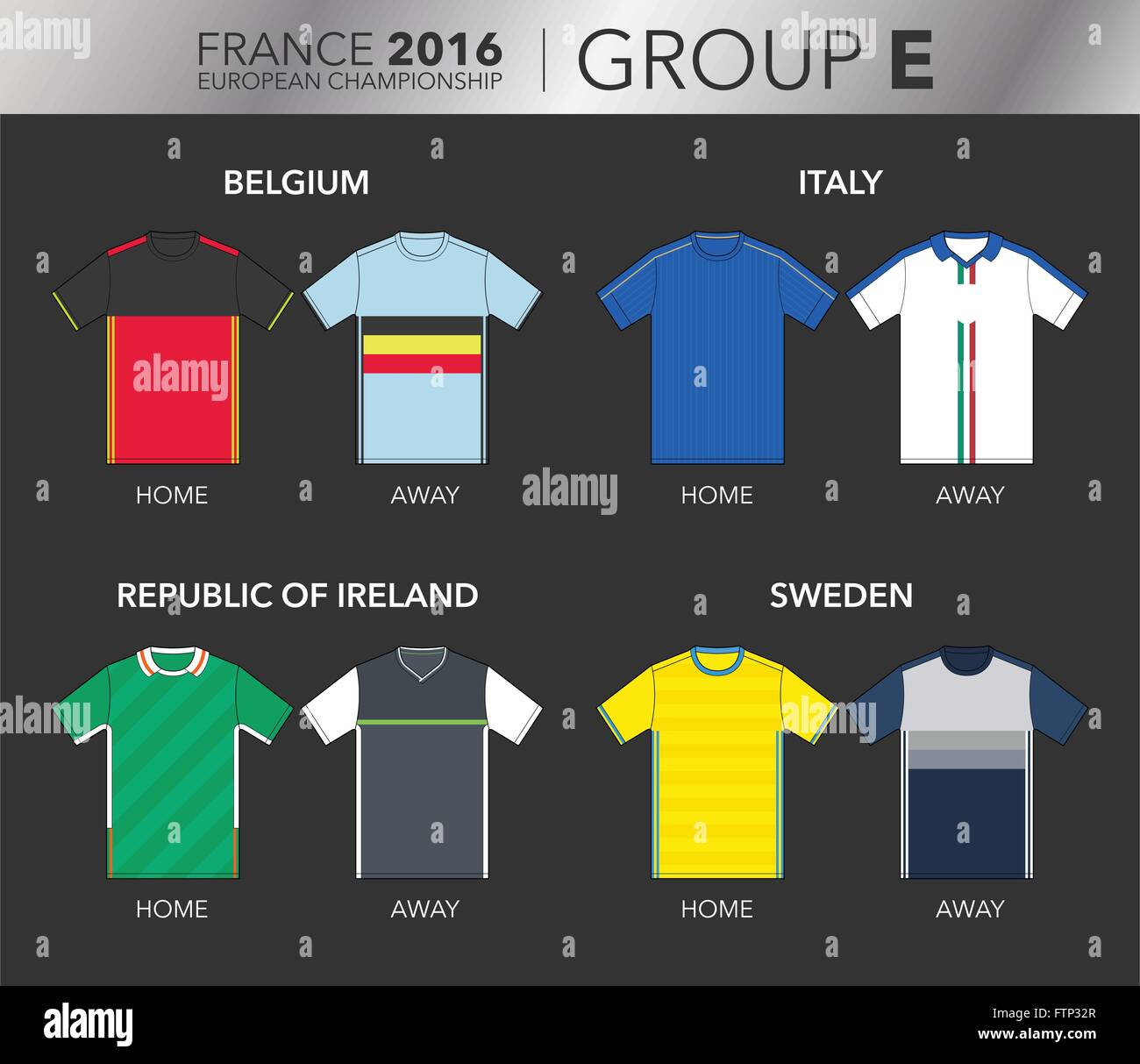 European Cup 2016 - Gruppo E Illustrazione Vettoriale