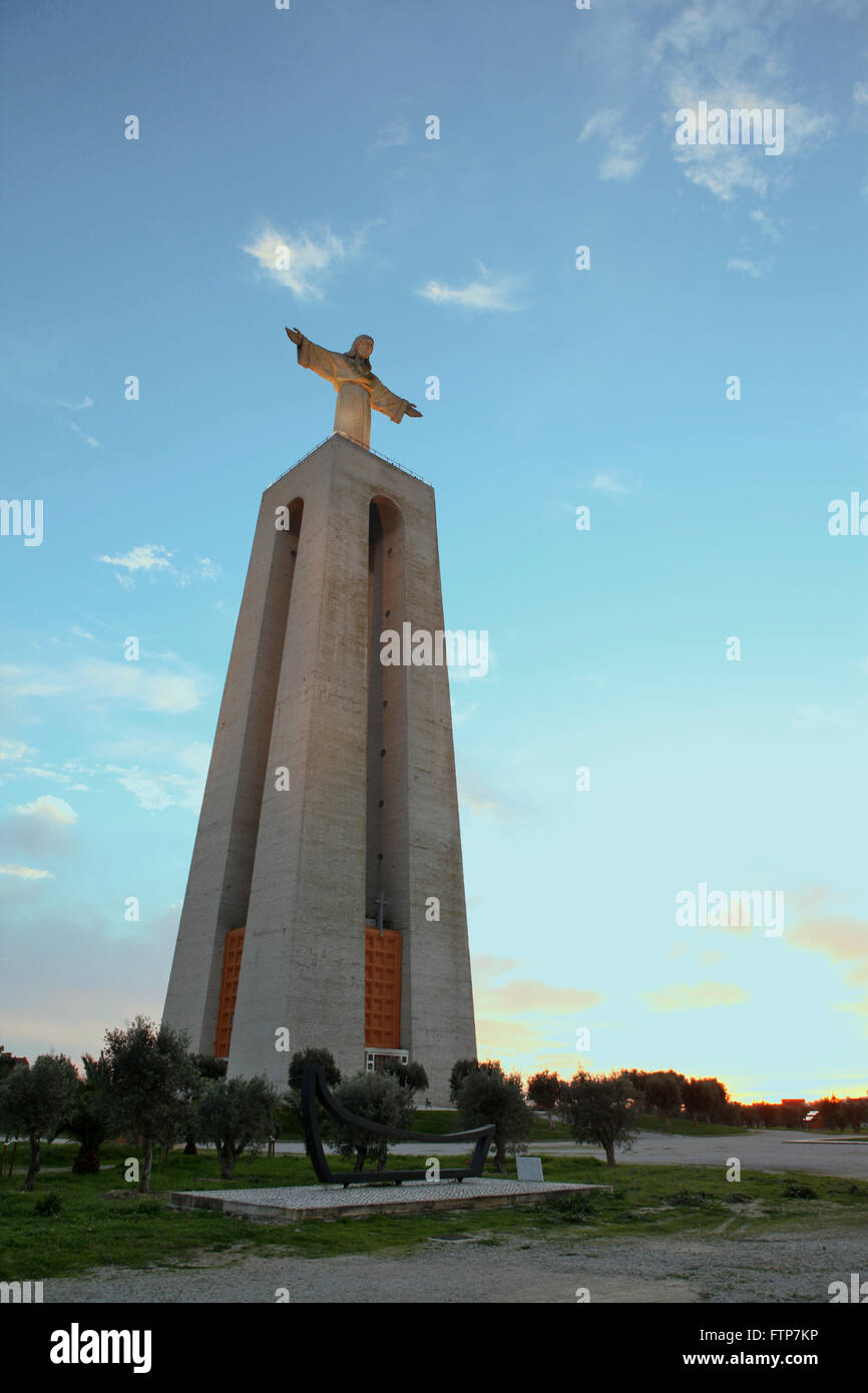 Cristo Rei, Cristo il monumento di Almada, attraverso TAGUS Lisbona, Portogallo Foto Stock