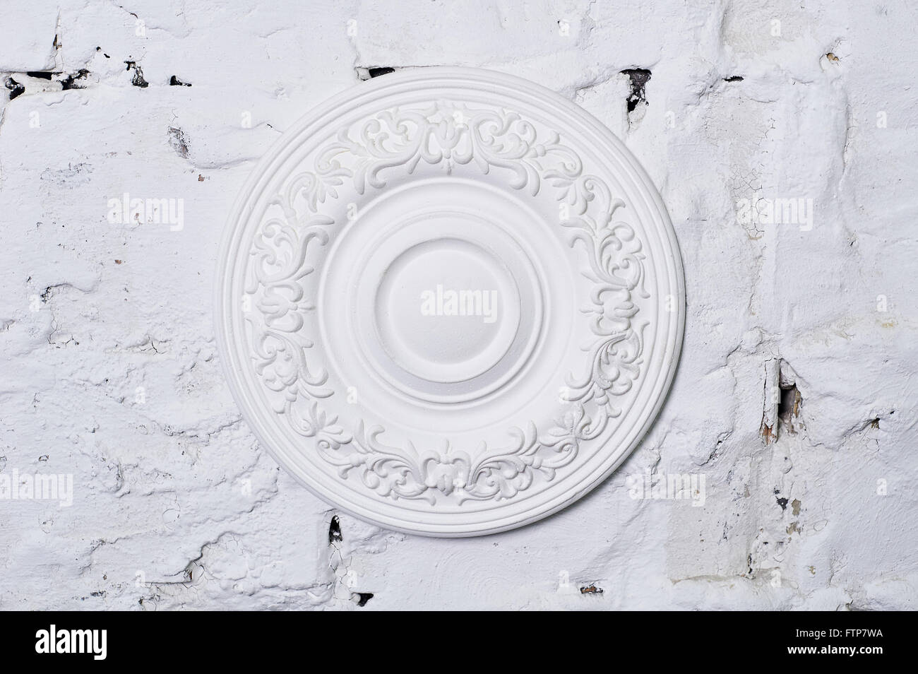 Lusso architettonico muro bianco design con modanature Foto Stock