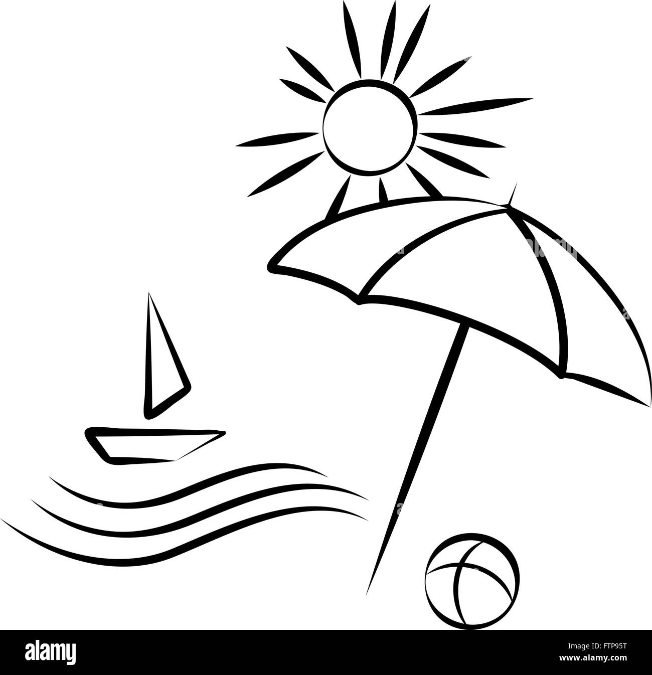 Estate icona ora Illustrazione Vettoriale