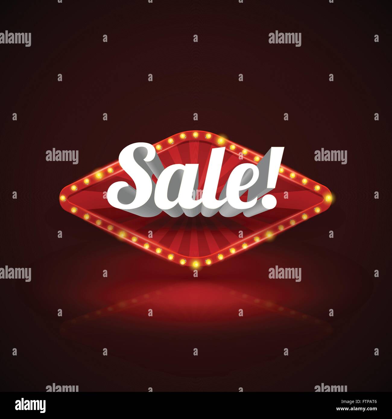 Vendita retrò cartello. Vettore banner retrò in vendita. vintage affissioni, cartello luminoso, luce banner. Illustrazione Vettoriale. Illustrazione Vettoriale