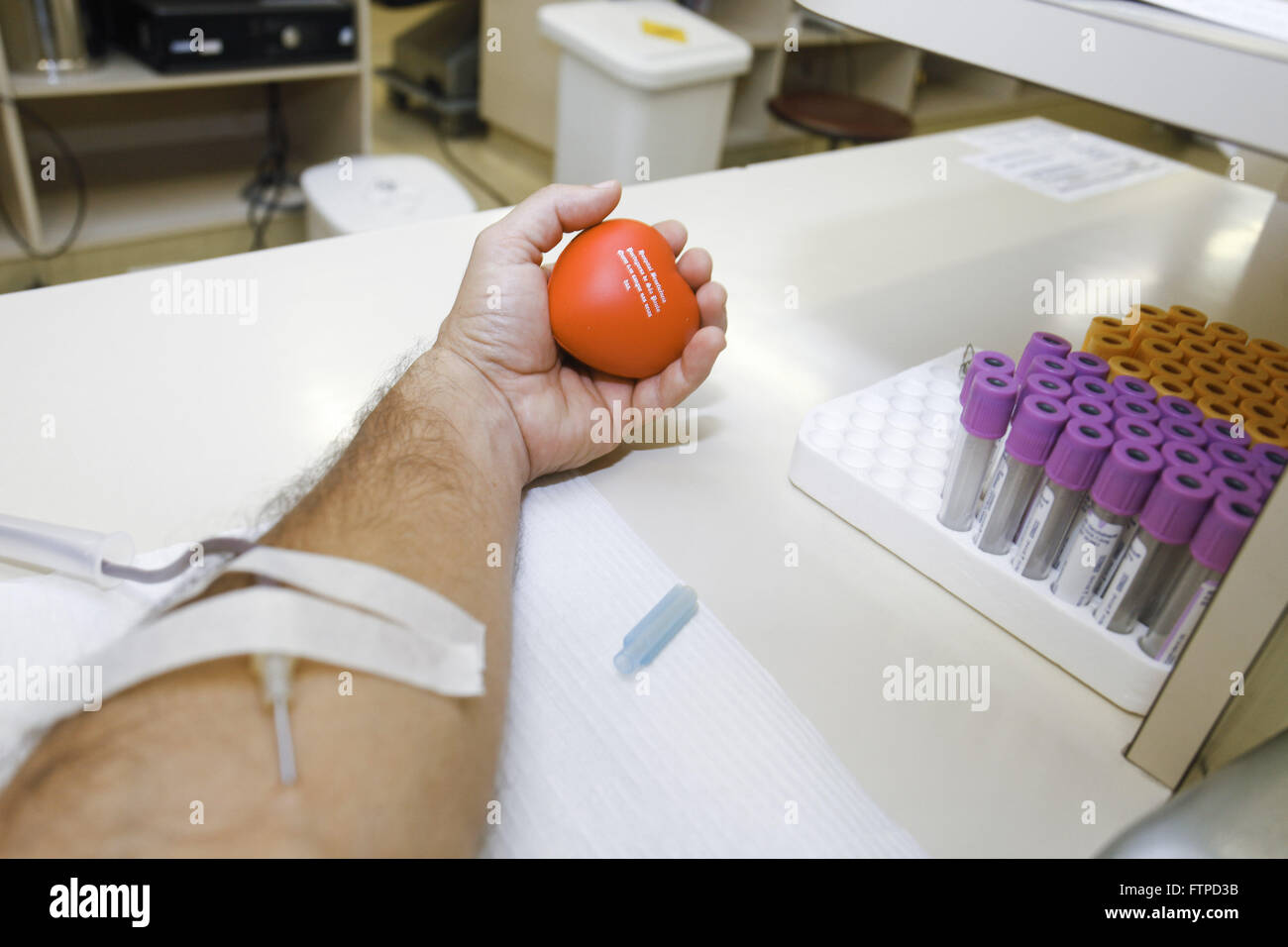 Donazione di sangue - La banca del sangue Foto Stock