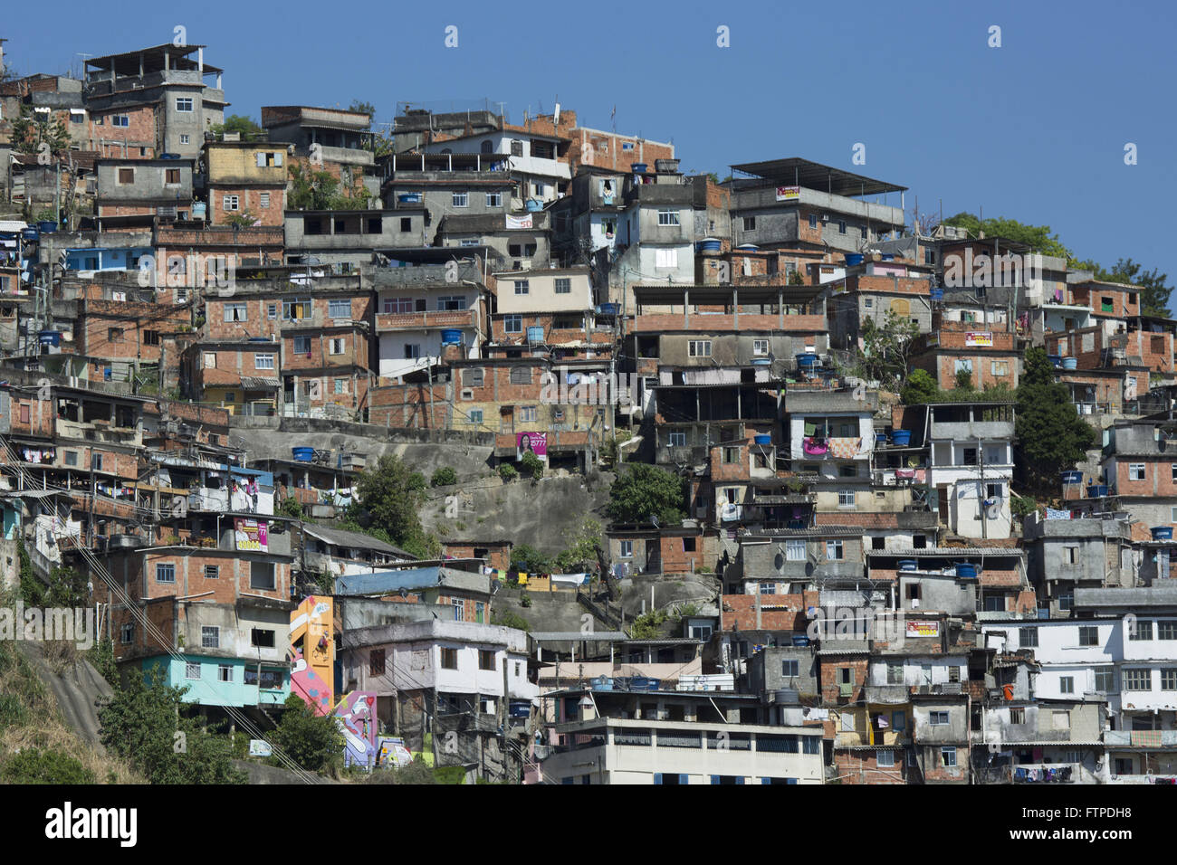 Favela Morro dos Prazeres nel quartiere Santa Teresa - città del sud Foto Stock