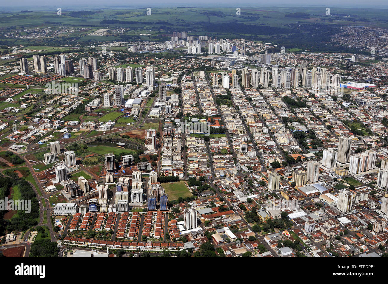 Vista aerea della città di Ribeirao Preto - Sao Paulo Foto Stock