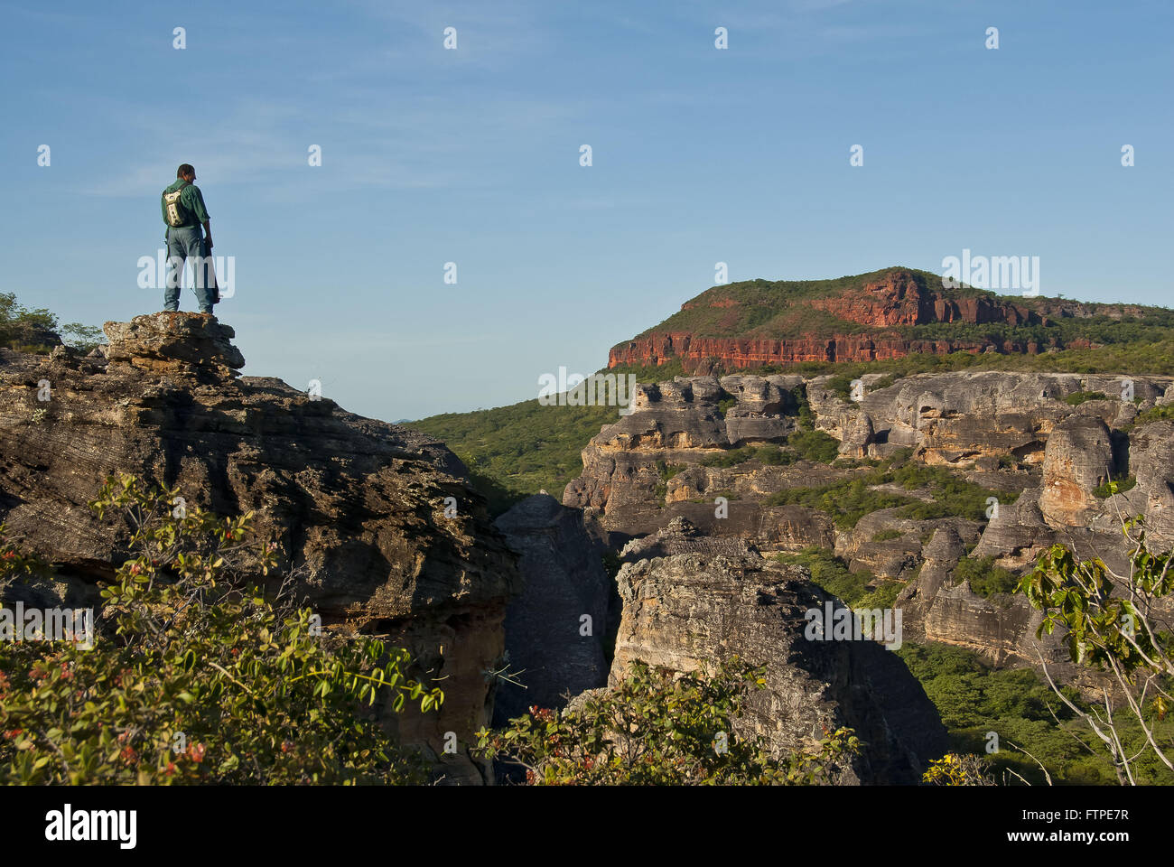 Guida turistica di formazioni di arenaria nella Baixao canoe Sierra Red Foto Stock