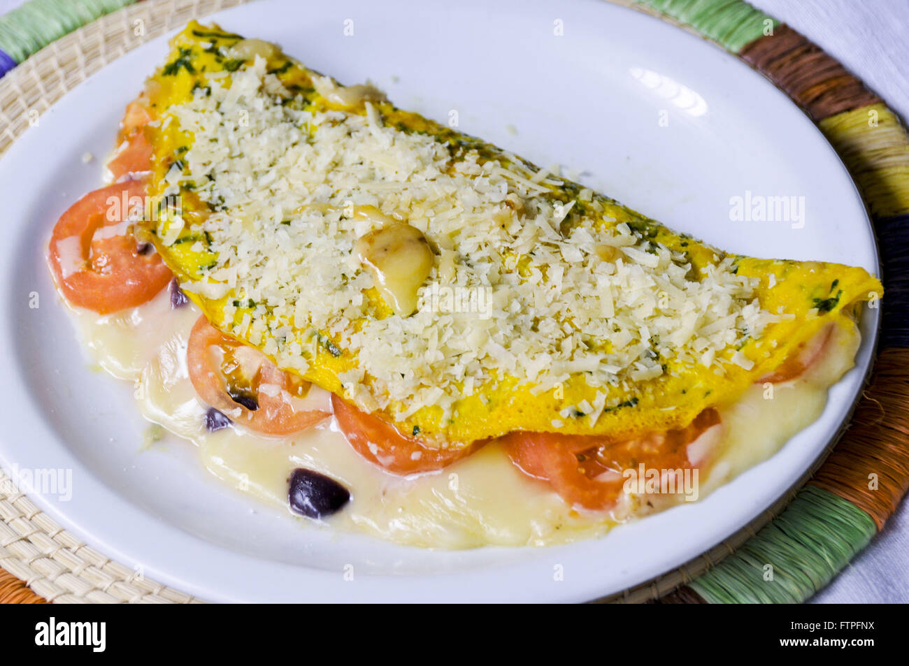 Omelette ripiene - fatta con uova hillbilly Foto Stock