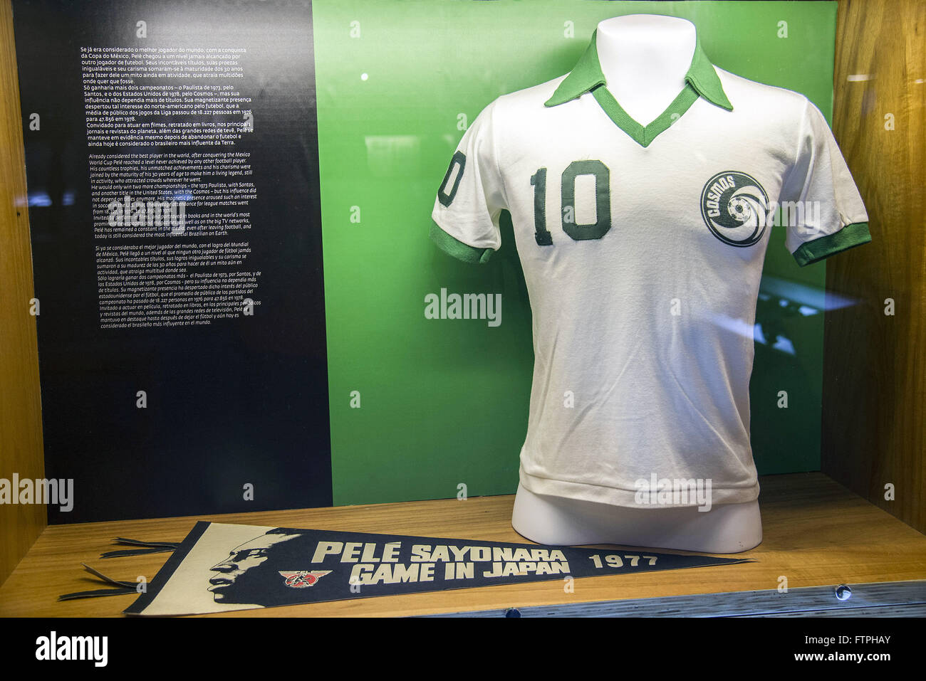 Shirt utilizzati da Pele giocatore di football americano tempo Cosmo - Museo della pelle Foto Stock