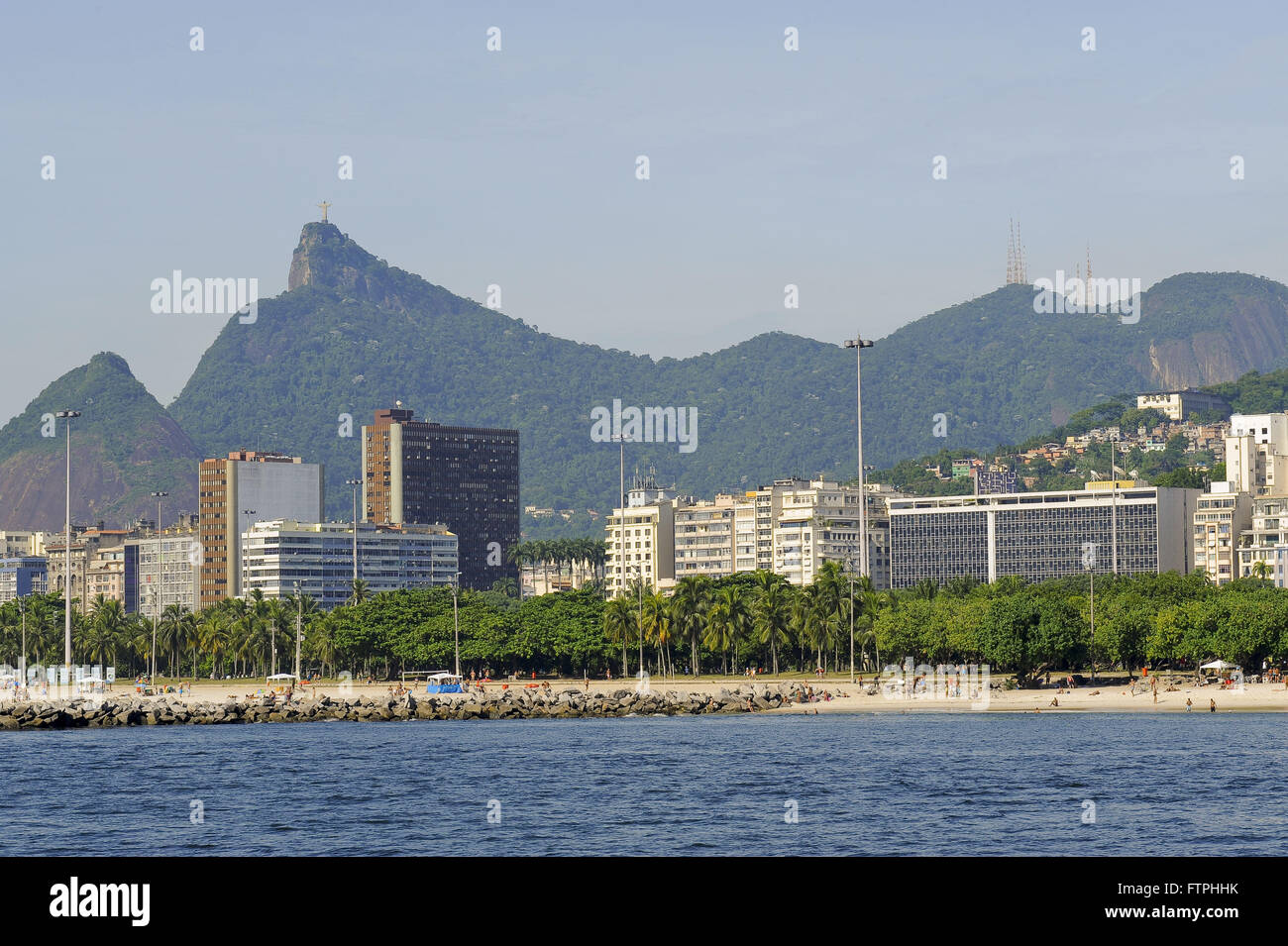 Il Flamengo Park Beach e la città di Rio de Janeiro Foto Stock