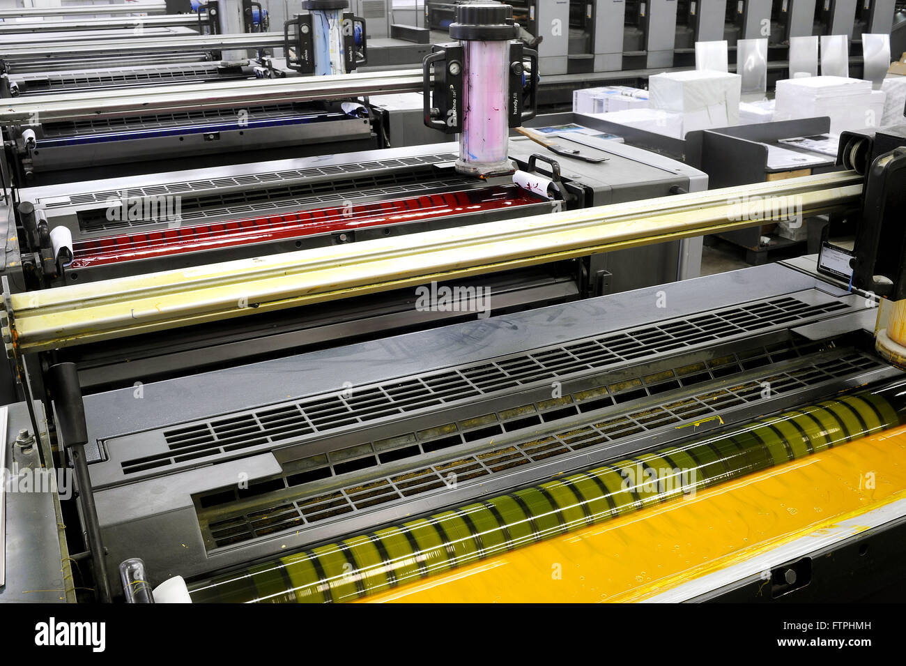 Maqunas stampanti offset nella stampa di settore Foto Stock