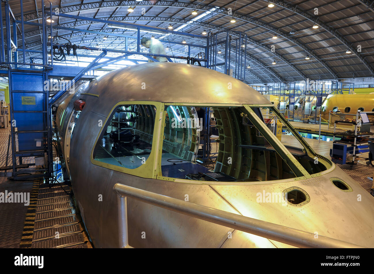 Linea di assemblaggio per l'EMB-170 e EMB-190 da EMBRAER Foto Stock