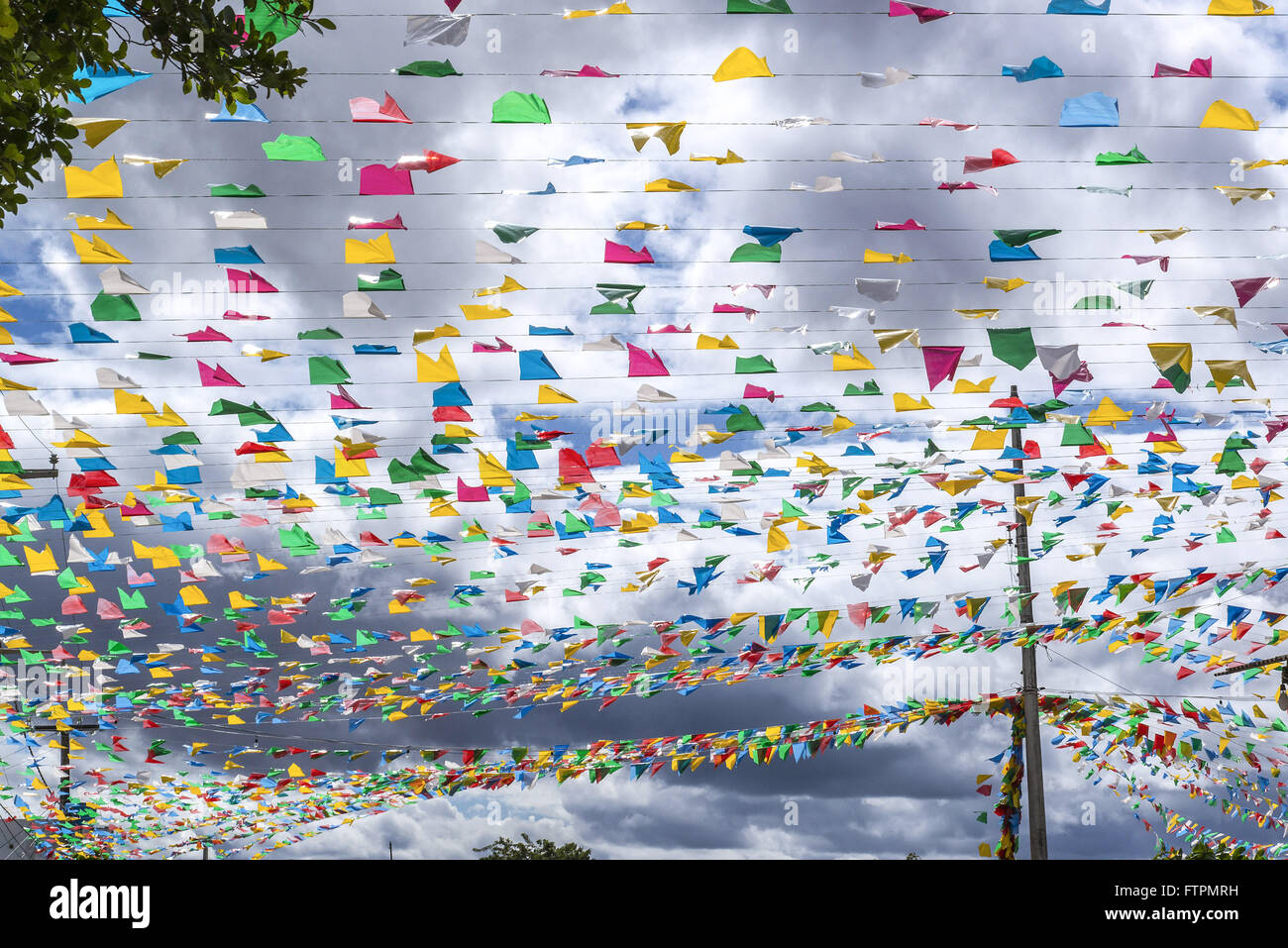 Centro da Cidade decorado para Festa Junina Foto Stock