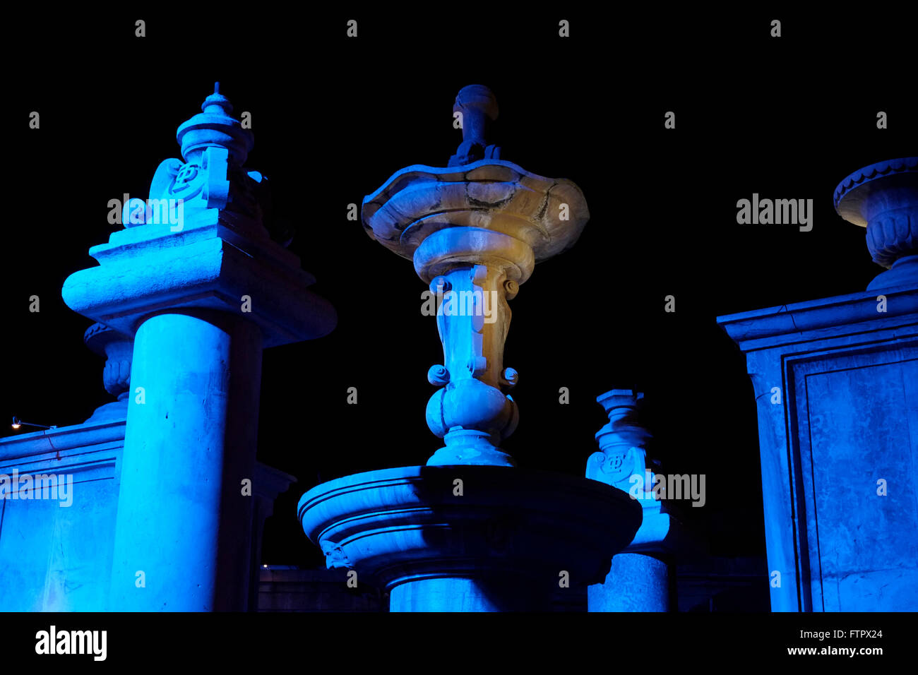 Vista di notte della fontana di acqua costruito in stile neo barocco nel 1903.Per il XXV anniversario del sultano Abdul Hamid la regola.al mercato Aftimos nel Muristan area nel quartiere cristiano della città vecchia di Gerusalemme Est Israele Foto Stock