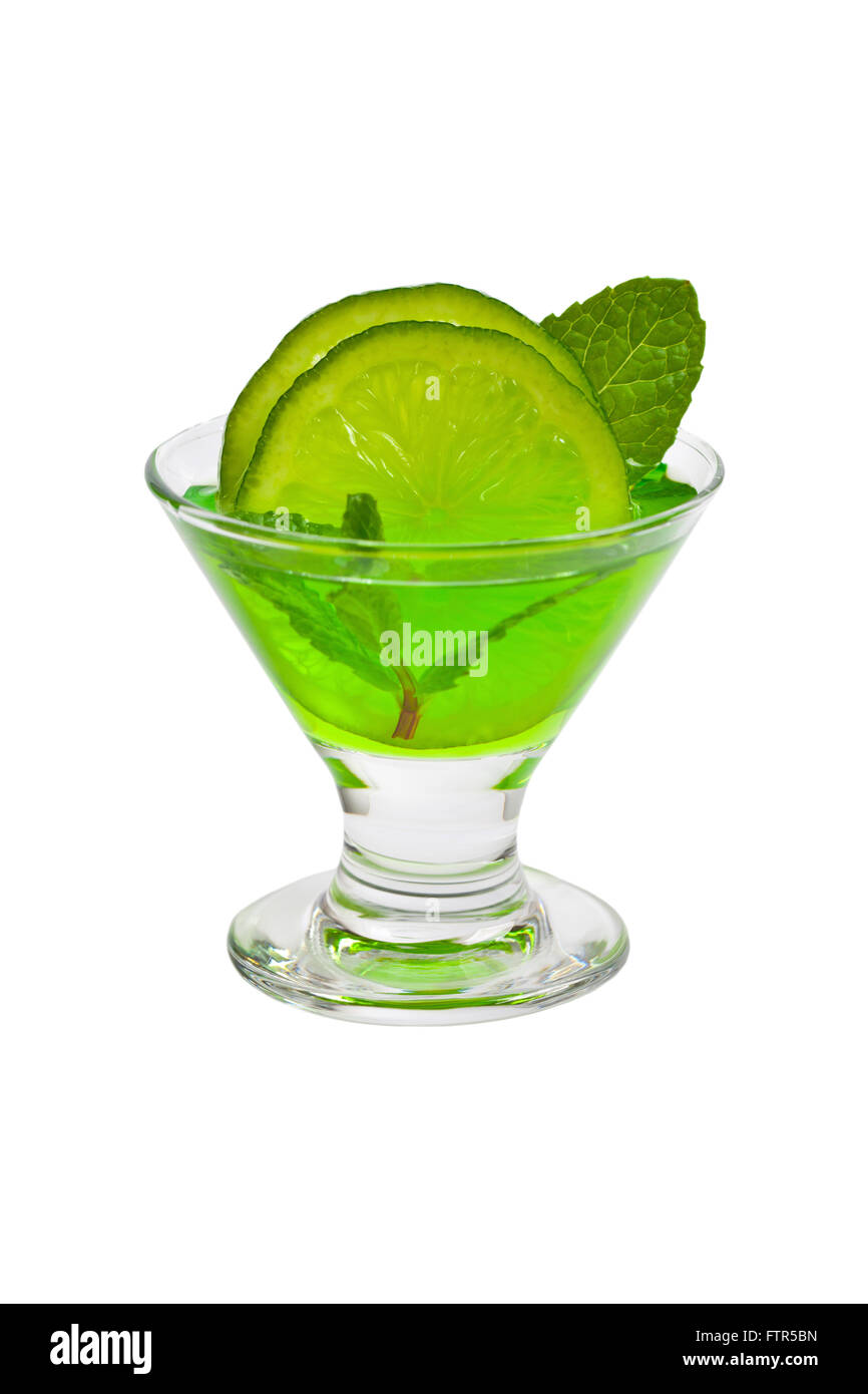 Lime e foglie di menta verde, la Vodka Drink Foto Stock