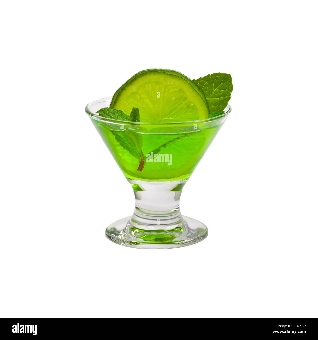 Lime e foglie di menta verde, la Vodka Drink Foto Stock