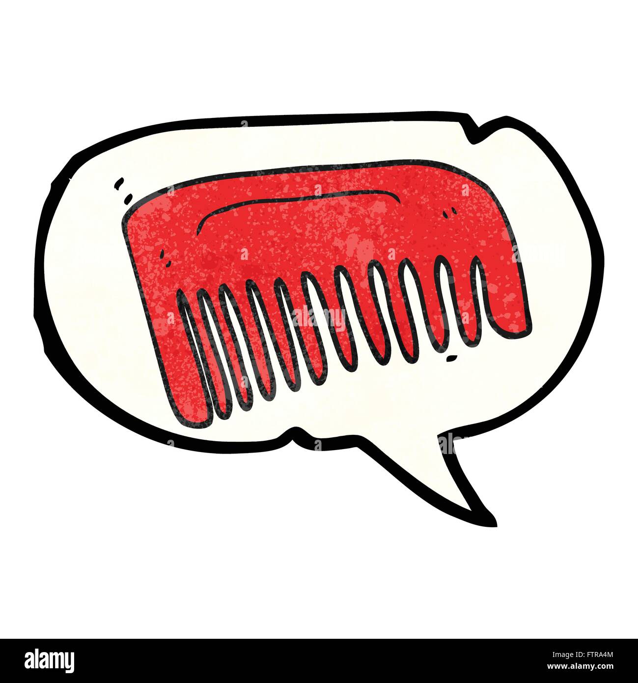Freehand discorso bolla testurizzato pettine cartoon Illustrazione Vettoriale