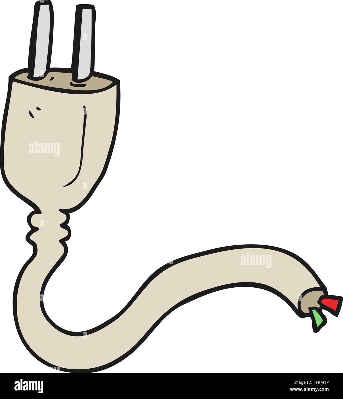 Disegnate a mano libera cartoon spina elettrica Illustrazione Vettoriale