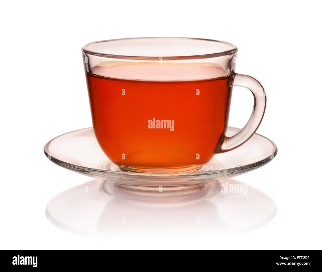 Tazza di tè isolato su bianco Foto Stock