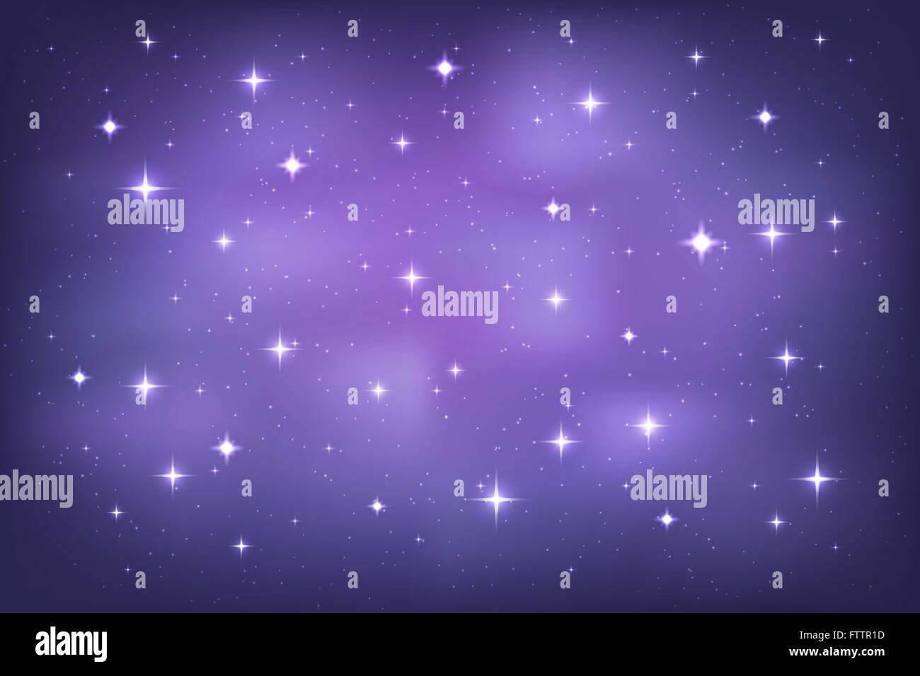 Cielo notturno con stelle scintillanti sullo sfondo. Vettore modello orizzontale Illustrazione Vettoriale