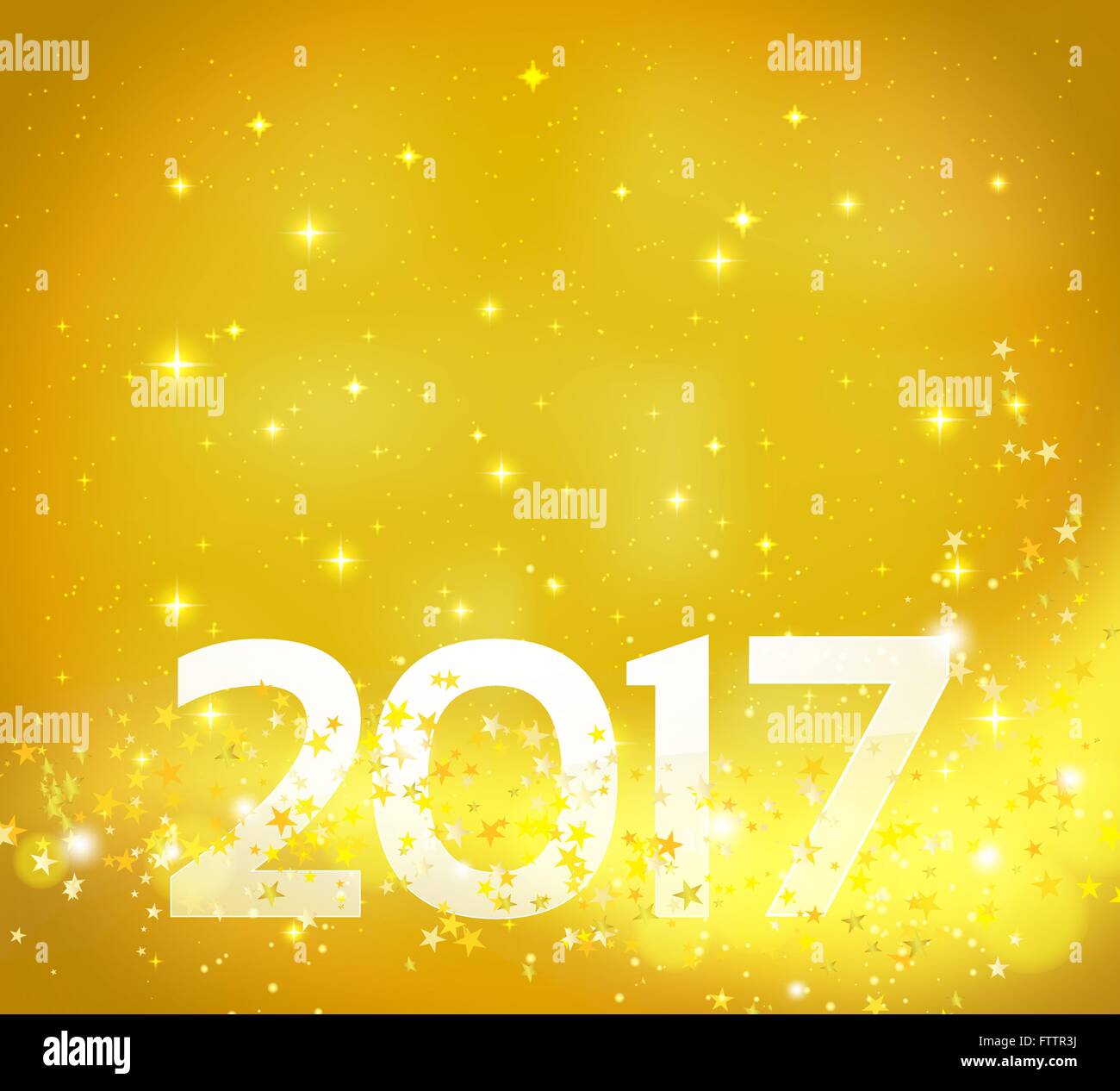 Golden abstract sfondo con 2017 numero. Felice anno nuovo sfondo. Vettore del modello di progettazione Illustrazione Vettoriale