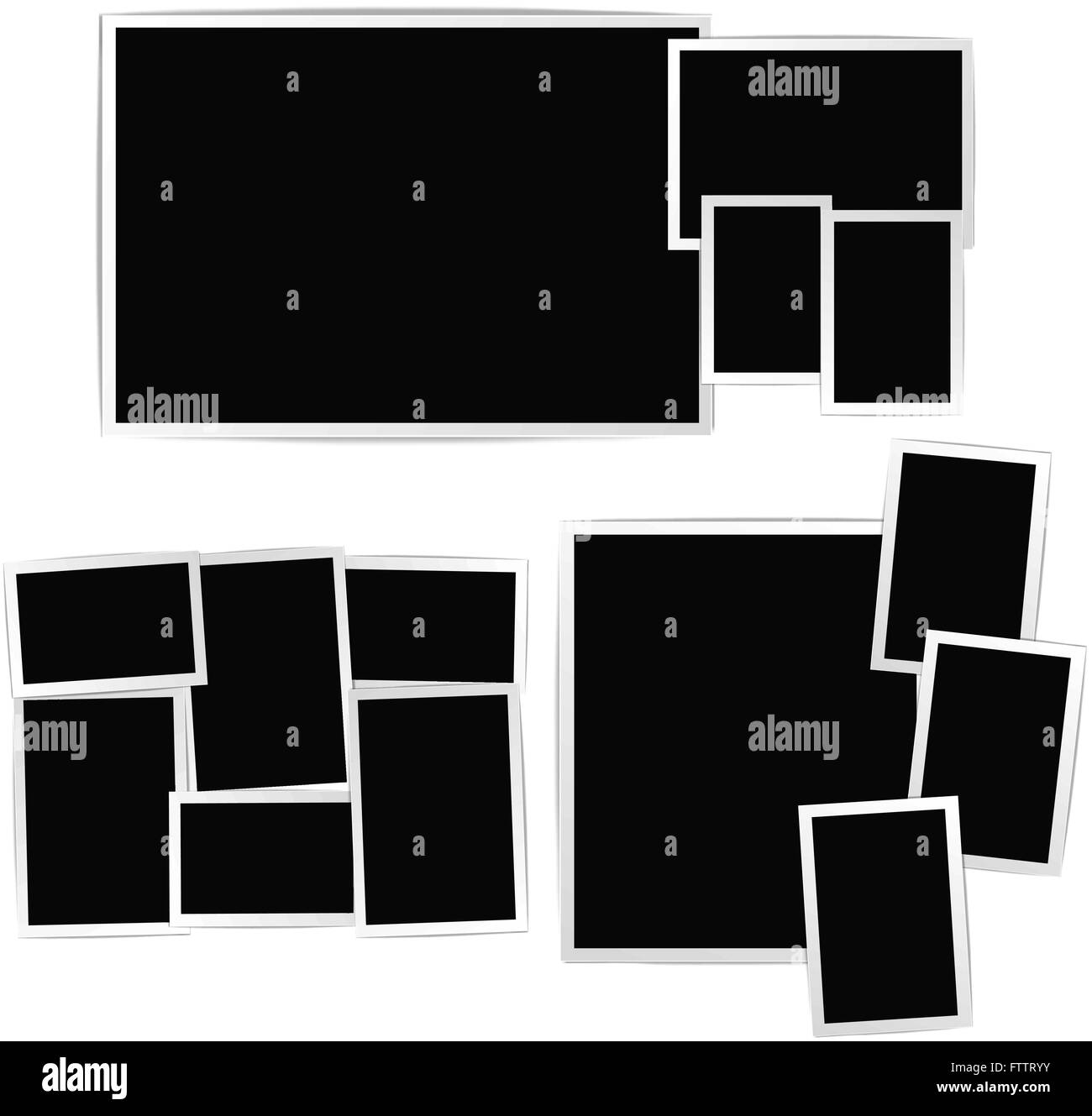 Album fotografico composizione impostato su sfondo bianco. Vettore del modello di progettazione Illustrazione Vettoriale