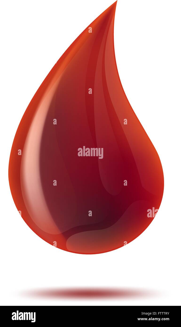 Rosso sangue simbolo di caduta su bianco, illustrazione vettoriale. Illustrazione Vettoriale