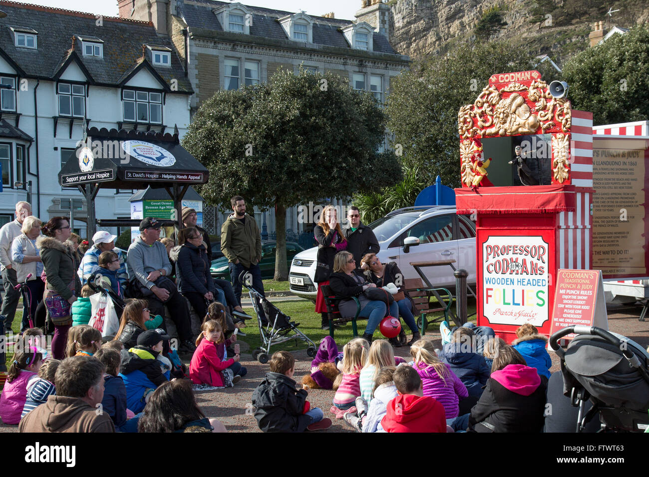 Codman's Punch e Judy show, Llandudno North Wales Foto Stock