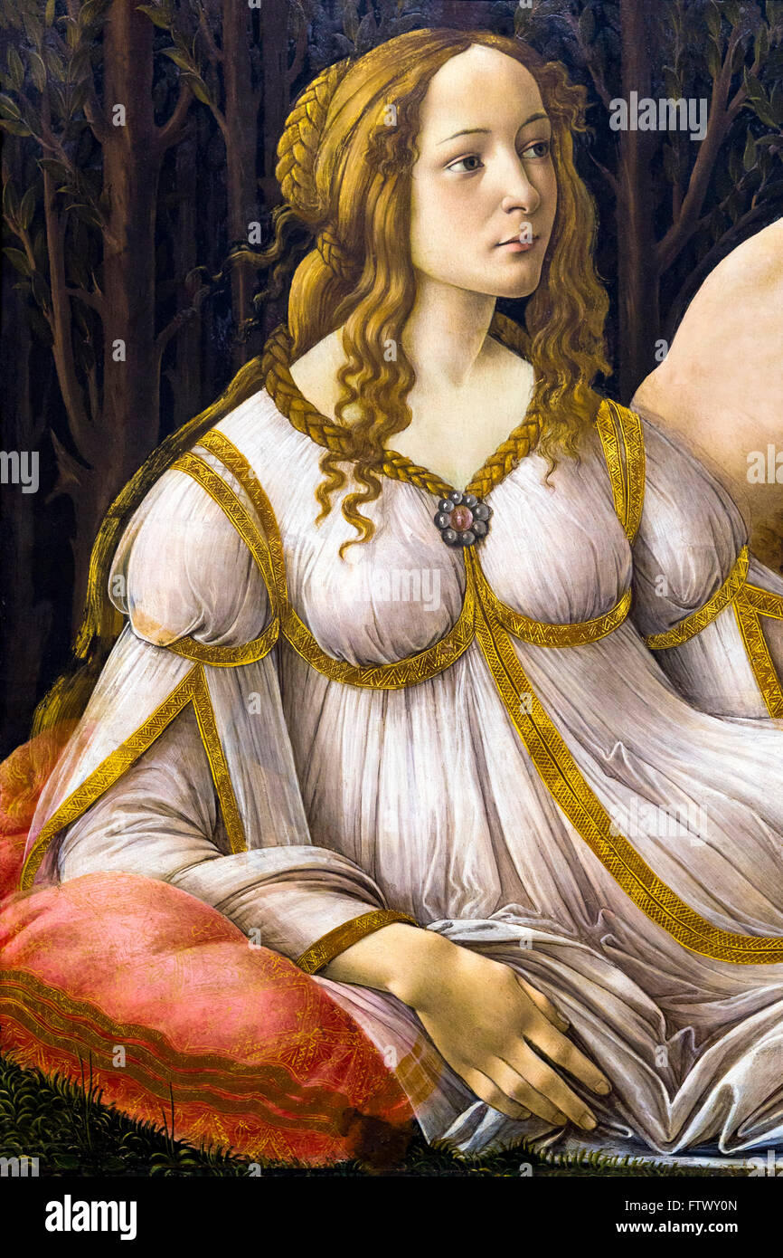 Dettaglio di Venere e Marte di Sandro Botticelli, circa 1485, Foto Stock