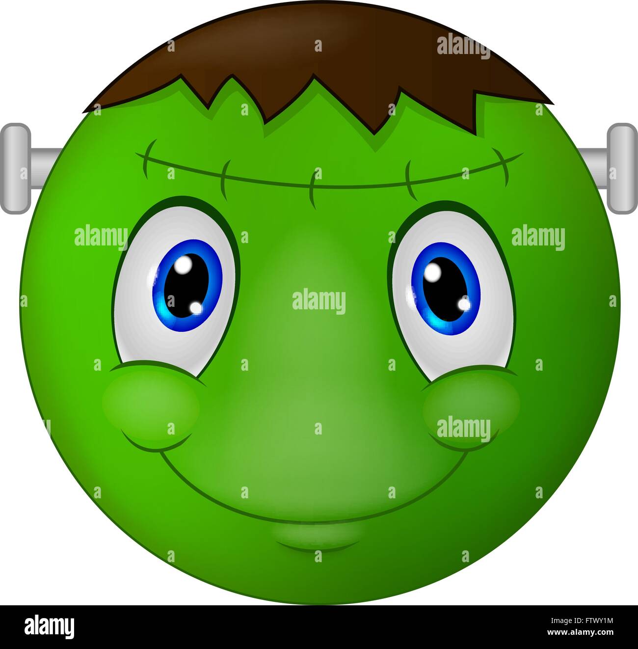 Zombie smiley emoticon Illustrazione Vettoriale