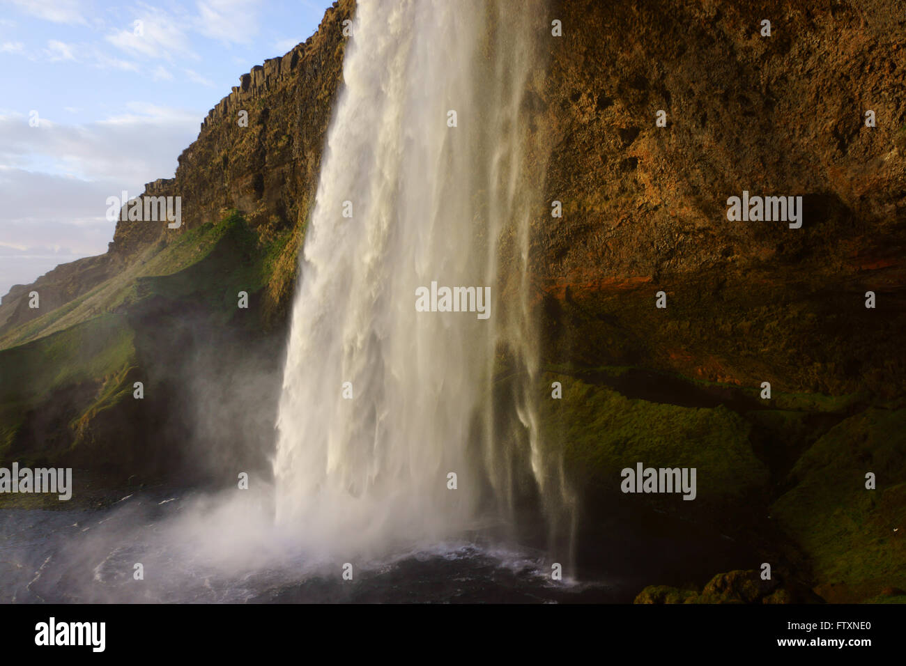 Seljalandsfoss cascata, Islanda Foto Stock