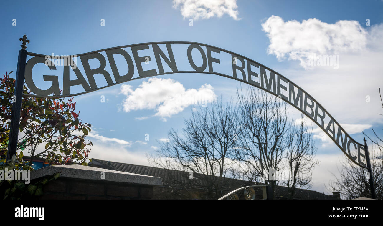 Il repubblicano irlandese Giardino della Rimembranza in Falls Road zona di Belfast. Foto Stock