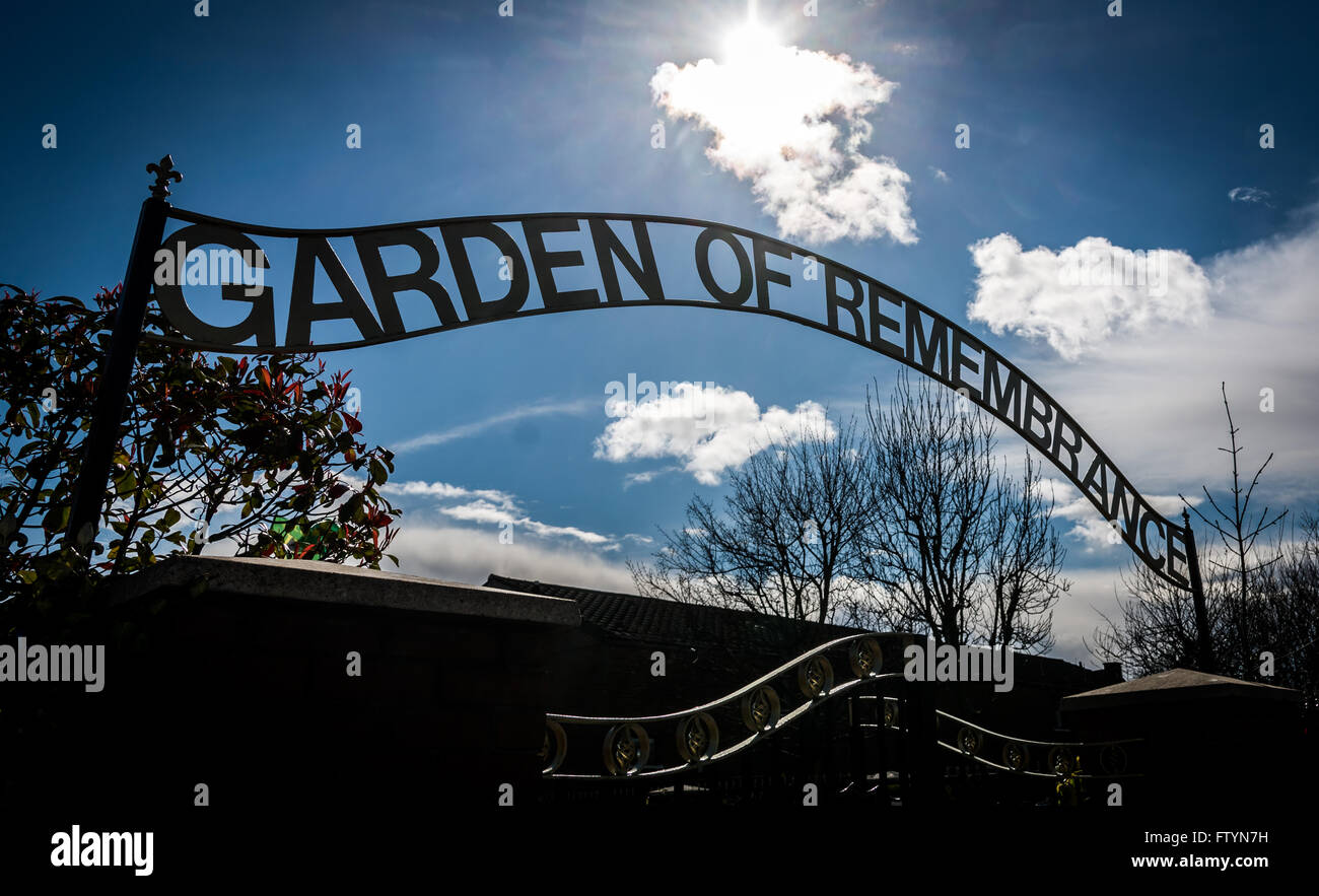 Il repubblicano irlandese Giardino della Rimembranza in Falls Road zona di Belfast. Foto Stock