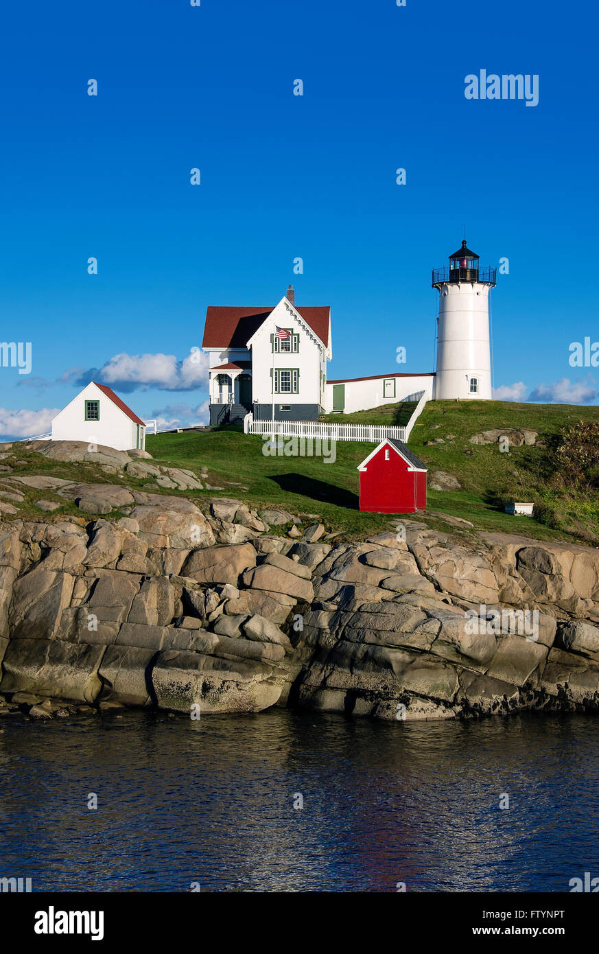 Nubble faro, Cape Neddick, York, Maine, Stati Uniti d'America Foto Stock