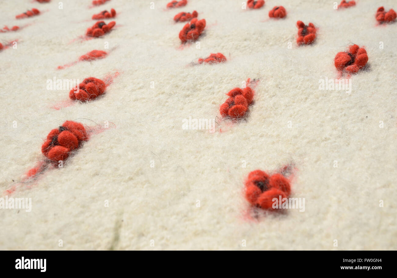 Carpazi tessuta a mano coperta di lana Foto Stock