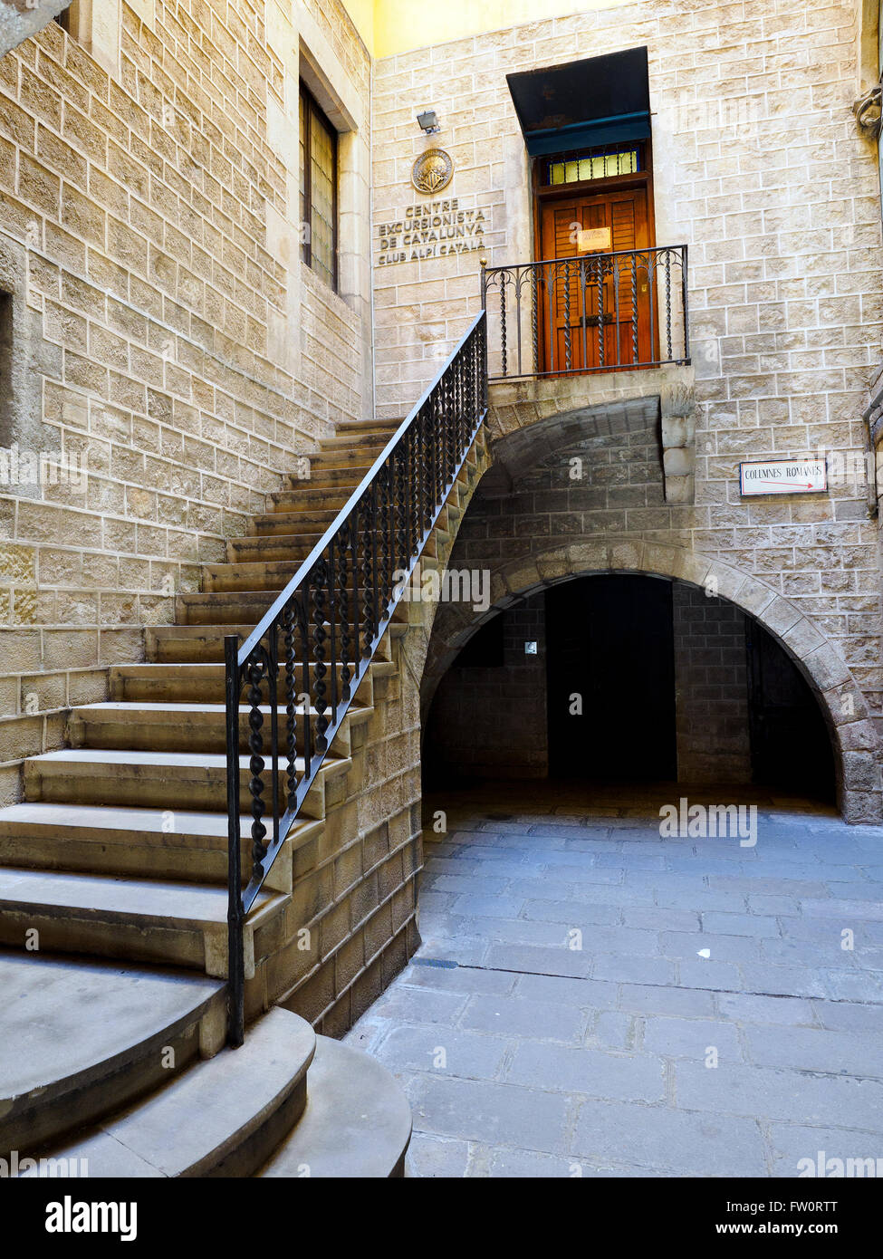 Cortile del Centro Excursionista de Catalunya - Barcellona, Spagna Foto Stock
