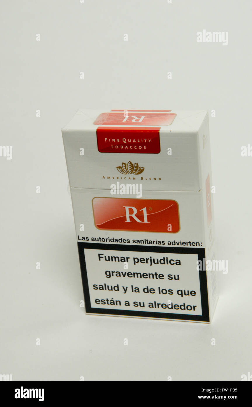 R1 American Blend belle qualità pacchetto di tabacco Foto Stock