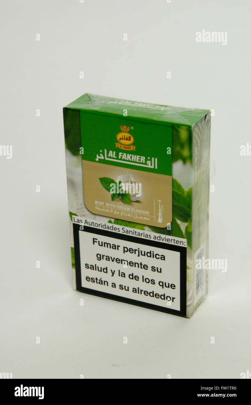 Al Fakher il tabacco è la crema di linea a tema di shisha Foto Stock