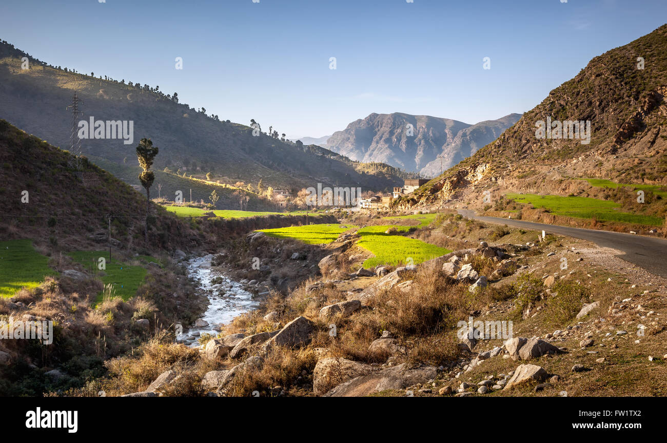 Pittoresca valle di Swat si trova nel nord del Pakistan in Kyhber Pukhtoonkhuwa provincia. Foto Stock