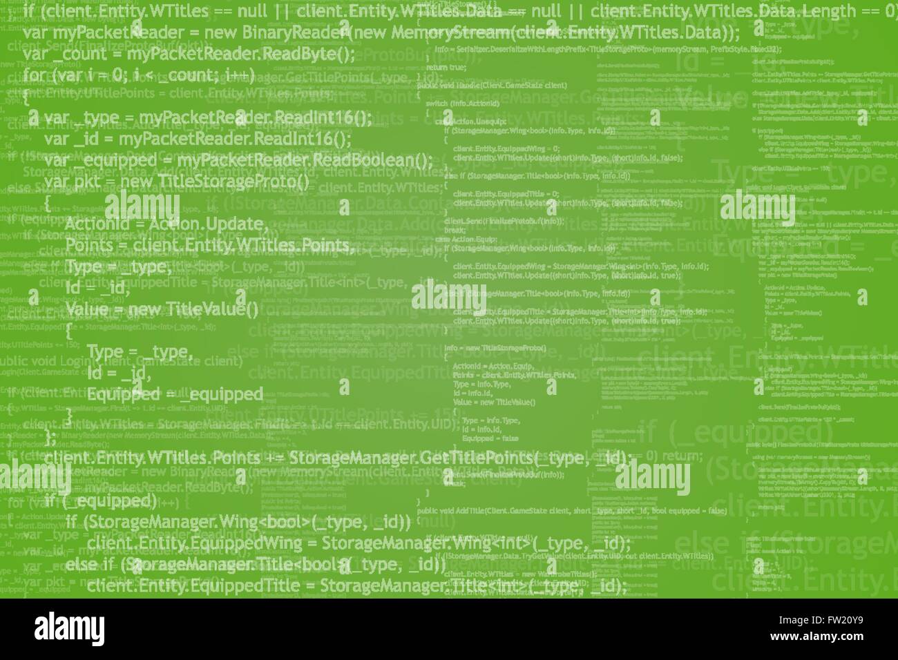 Il codice di un programma sullo sfondo Illustrazione Vettoriale