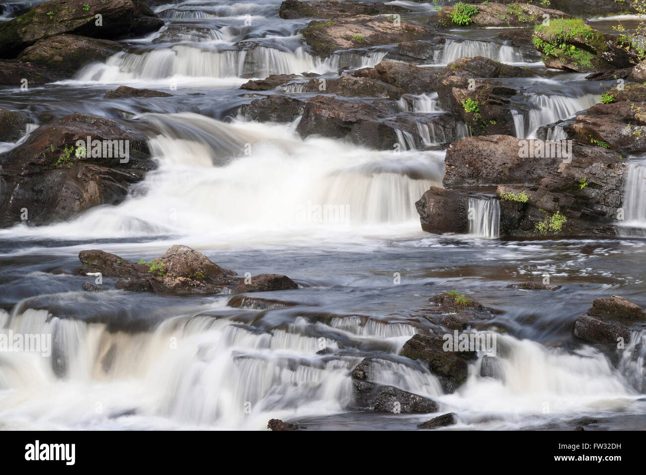 Cascate in Crianlarich, Highlands scozzesi, Scotland, Regno Unito Foto Stock