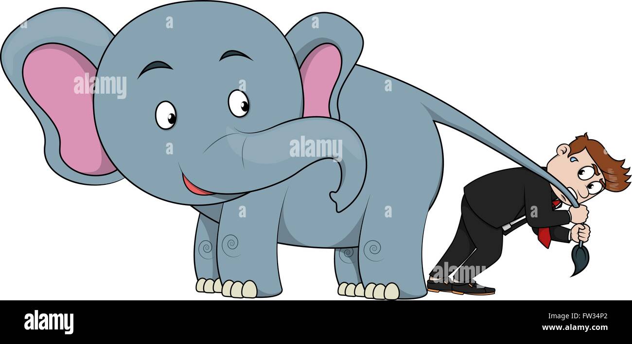 Business man portare elephant Illustrazione Vettoriale