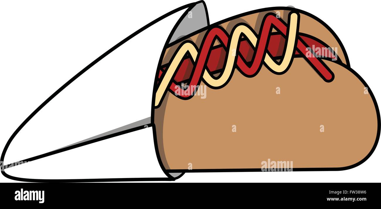 Fumetto del hot dog Illustrazione Vettoriale