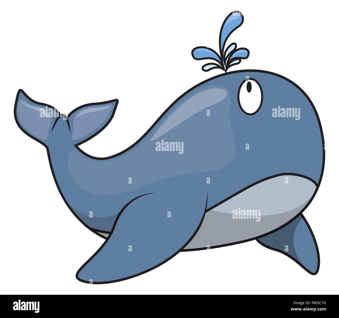 La balena cartoon illustrazione Illustrazione Vettoriale