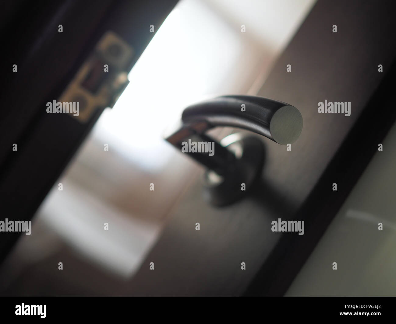In prossimità della maniglia della porta, la profondità di campo Foto Stock