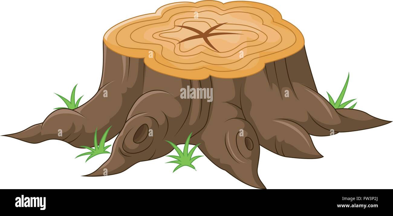 Cartoon ceppo di albero Illustrazione Vettoriale